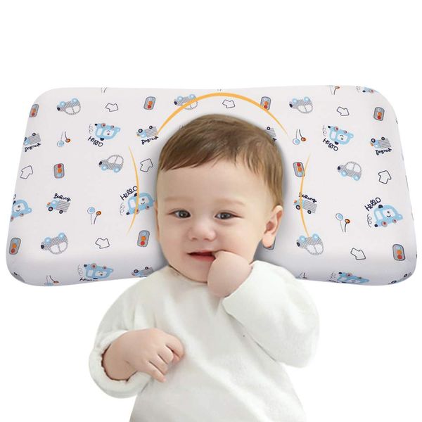 Adokoo Polyester Baby Pillow, Anti-Orientation Pillow, Cliff, Angled Head, Deformation, Stooping Shape, Improves Your Head Shape, Unisex, Sweat Absorbent, Pleasant Sleep, Memory Foam Pillow, 100%