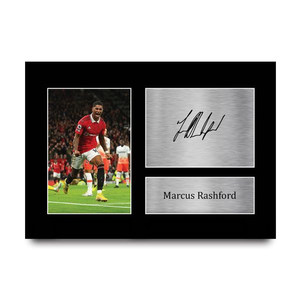 HWC Trading Marcus Rashford Gift Signed A4 Printed Autograph Print Photo Picture Display