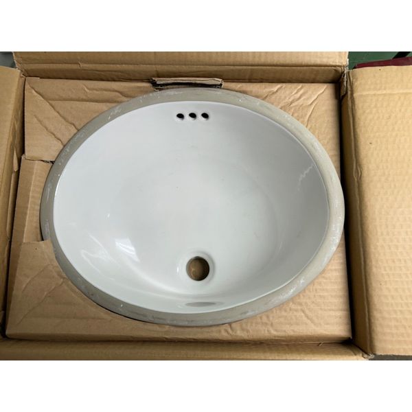 Mirabelle MIRU1512WH White 15"x12" undermount bathroom sink with overflow