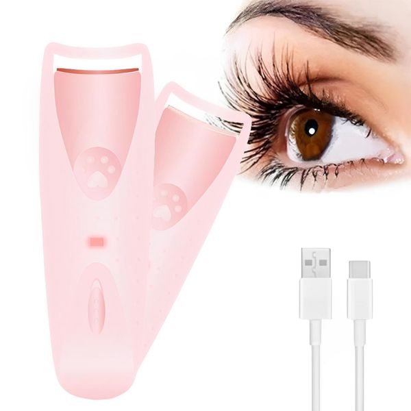 Eyelash Curler Heated Eyelash Curler,Rechargeable Electric Eyelash Curler Intelligent Temperature Control Mode 15s Naturally Curled Lashes Long-Lasting,Portable Lashes Curler with Quick Rechargeable