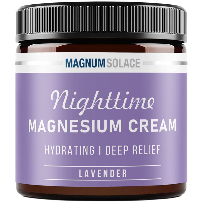 Magnesium Lotion – Nighttime Magnesium Cream – Apply to Legs, Arms or Chest - Topical Magnesium Chloride – USA Made and Safe for Kids (Lavender)