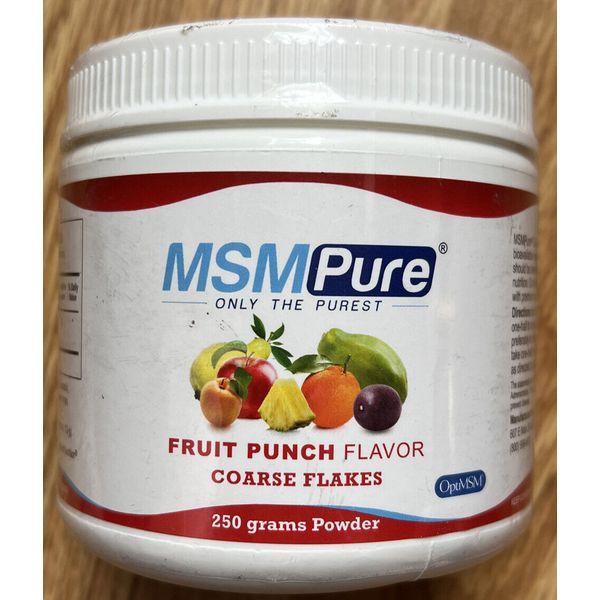 MSMPure Fruit Punch Coarse Flakes 8.8oz 250gm  Powder Optimize Health Nutrition