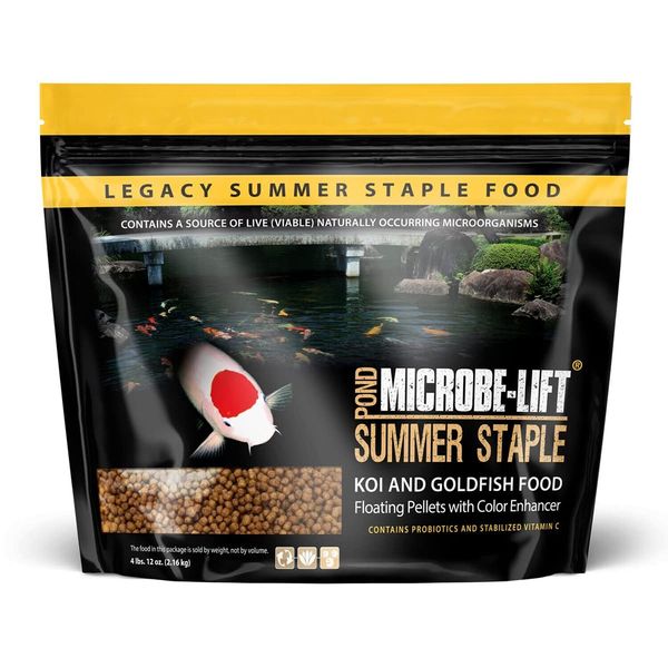 Microbe-Lift MLLSSLG Summer Staple Floating Fish Food Pellets for Ponds, Wate...