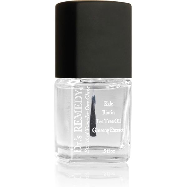 Dr.'s Remedy Total Two-In-One Base And Top Coat Nail Polish Clear Glaze Organic Nail Polishes Quick Dry, Clear Combination Base & Top Coats, 0.5 Fl Oz