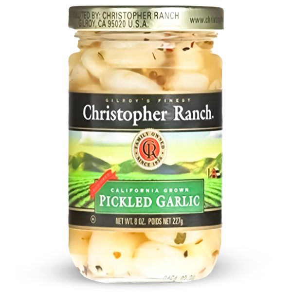 Christopher Ranch Pickled Garlic | Award Winning Heirloom Fresh Garlic & Spicy Pickles Freshly Made Ideal for Cooking | Healthy Recipes | Peeled Garlic Cloves in a Jar Fresh | USDA Certified - 8 oz