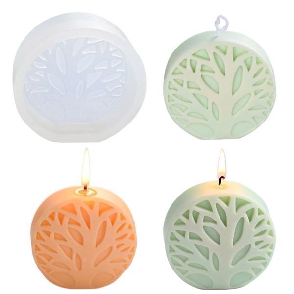 Tree of Life Candle Mould, 3D Simple Tree Silicone Moulds Epoxy Resin Mold for Candle Making Handmade Soap Aromatherapy DIY Craft Home Decor (Tree)