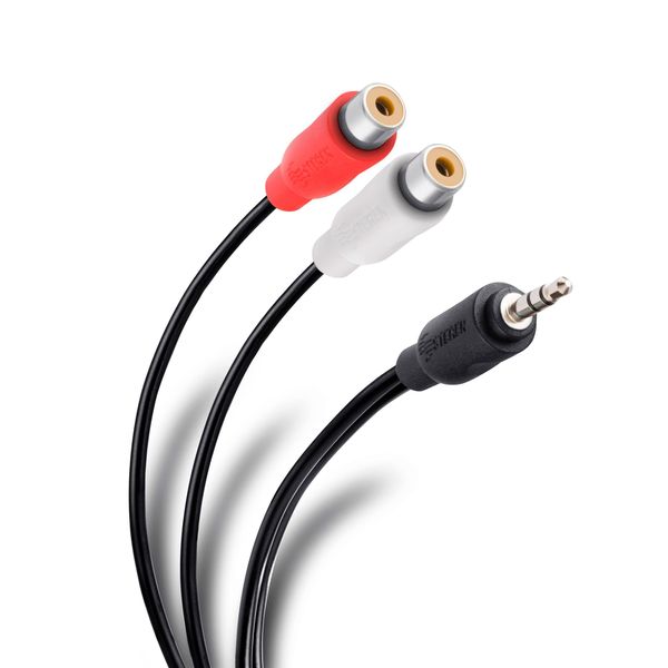 CABLEPELADO Stereo-Audiokabel, 3,5 mm Stecker auf 2 x Cinch-Buchse, Stereo-Audio-Splitterkabel, geeignet für Verstärker, Lautsprecher, Plattenspieler, Mischer, TV, MP3, Handy, Tablet, PC | 25 cm