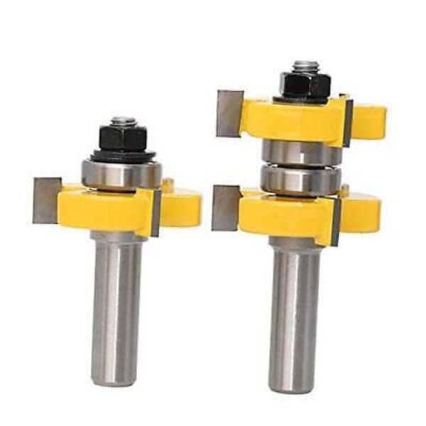 1/2 Inch Shank Adjustable Tongue and Groove Router Bit Set 1-1/2" Stock