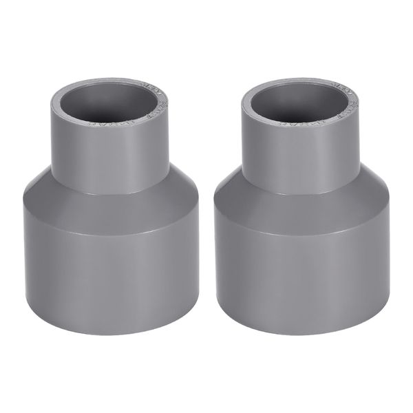 sourcing map PVC DWV Reducing Coupling Schedule 40 Gray 25mm x 40mm Socket 2Pcs