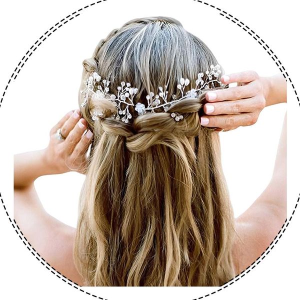 EVILD Bride Hair Vine Silver Crystal Wedding Headband Pearls Bridal Headpieces Rhinestone Hair Accessories for Women