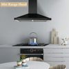 30 inch Wall Mount Range Hood 450CFM Kitchen Stove Vent Button control Black