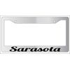 Sarasota Chrome Plastic License Plate Frame City State