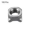 sourcing map Weld Nuts, M6 Square UNC Carbon Steel Machine Screw Gray 100Pcs