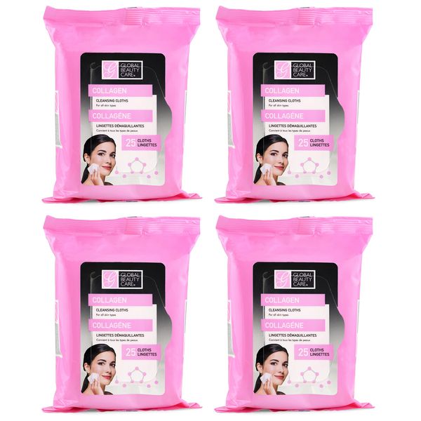 Retinol and Collagen Anti-aging Makeup Cleansing Wipes, 4-pk (100 Wipes) (Collagen)