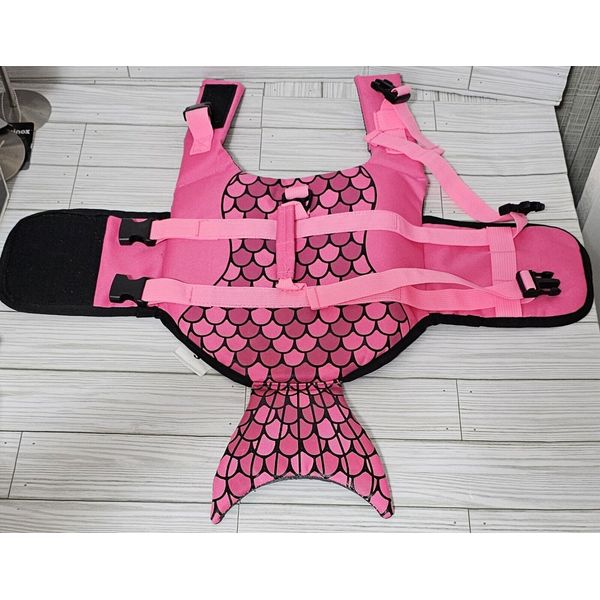 Mermaid Durable Pet Dog Life Jacket Swimming Safety Vest Pull Handle Lifesaver S