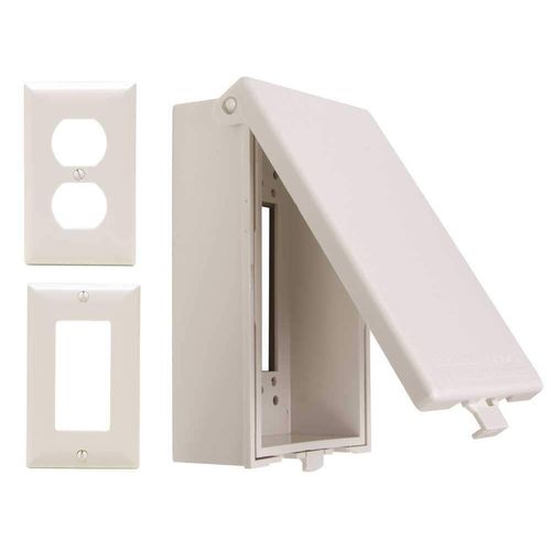 Arlington 60VW Plastic 1-Gang Low Profile Cover 3.752 Inch x 1.670 - 3.005 Inch x 6.274 Inch IN-and-OUT™
