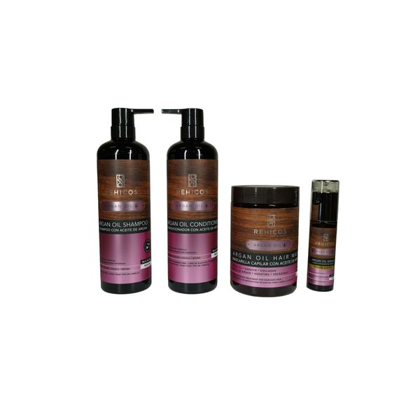 Argan Oil Hair Care Kit, 4 Pieces (Shampoo 900ml, Conditioner 900ml, Hair Mask 1000ml, Serum 80ml)