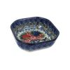Blue Rose Polish Pottery Blush Bouquet Small Square Dish