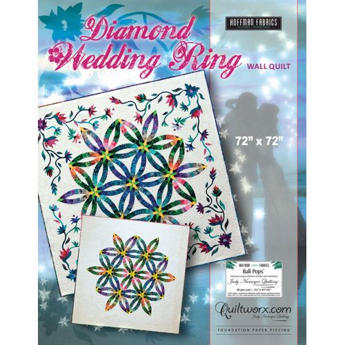 Diamond Wedding Ring Wall Quilt Foundation Paper Pieced 72in x 72in Quilt Pattern