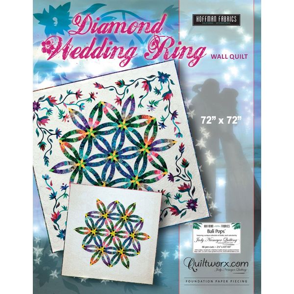 Diamond Wedding Ring Wall Quilt Foundation Paper Pieced 72in x 72in Quilt Pattern