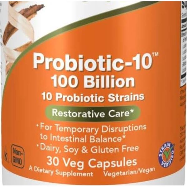Probiotic 10 Strains 100b, 30 Veg Capsules