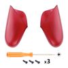 eXtremeRate Transparent Clear Red Replacement Handle Grips for Nintendo Switch Pro Controller, DIY Hand Grip Shell for Nintendo Switch Pro - Controller NOT Included