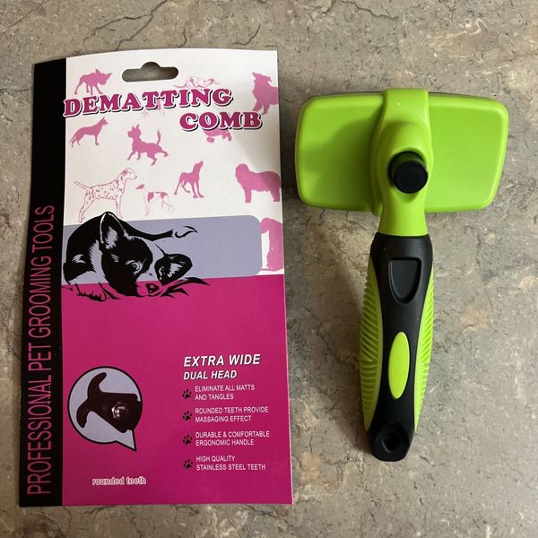 Dematting Comb Pet Grooming For Dogs. Dual Head. Rounded Teeth New