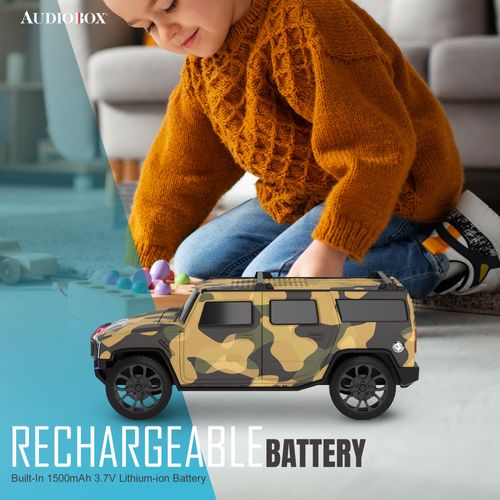 Audiobox SoundRides Car & Trucks with Bluetooth Speakers (Hum Vee, Camo)