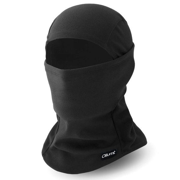 Oliumt Balaclava Ski Mask, Warm, Breathable & Lightweight, Full Coverage Fleece Winter Face Mask for Men & Women (Black)