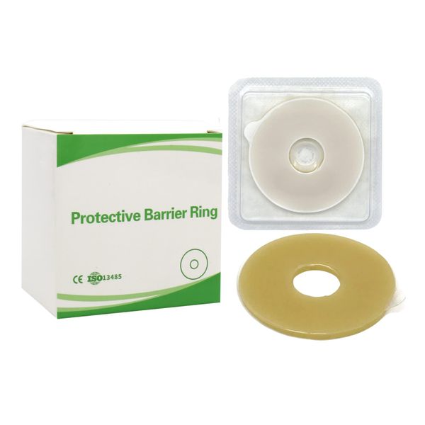 Elastic Moldable Ostomy Barrier Rings- Outer Diameter 2" (48mm) 4mm Thickness -Ostomy Supplies Non-Leaking Seal for Stoma, Sting-Free Hydrocolloid Skin Barrier Extender Ring for Colostomy Bags, 10PCS