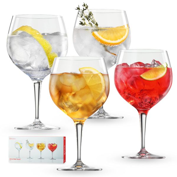 Spiegelau Special Gin and Tonic Glasses Set of 4 - European-Made Crystal, Modern Cocktail Glassware, Dishwasher Safe, Professional Quality Cocktail Glass Gift Set - 21 oz