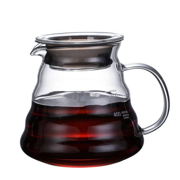 ZNZNANG Glass Range Coffee Server ，Borosilicate Glass Coffee Server，Cloud Shape Glass Coffee Carafe - Suitable for Brewing Coffee, Milk, Tea(500ml/17oz)