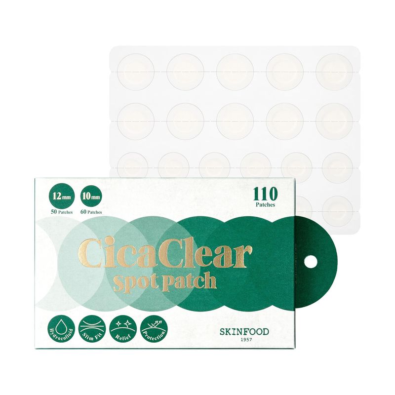 SKINFOOD Cica Clear Spot Patch (110count), Hydrocolloid AC Patch for ...
