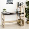 Modern Wooden Writing Desk Workstation with Book Shelf Display Stand