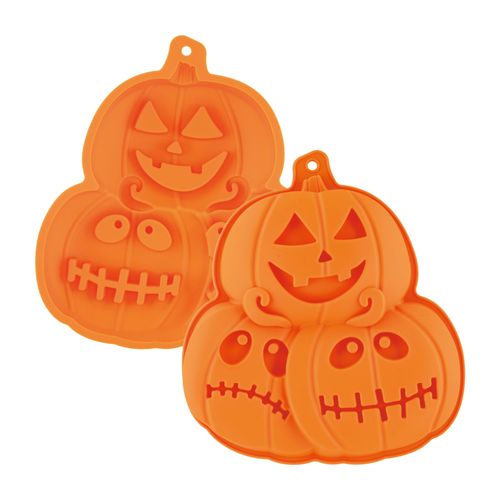 Supreme Housewares Halloween Pumpkin Mold 3 Cavities Set of 2 Silicone Pumpkin Cake Chocolate Molds Kitchen Baking Decoration Mold for Halloween Jack-o'-Lantern (Mold with 3 Cavities)