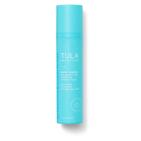 TULA Skin Care Get Toned Pro-Glycolic 10% pH Resurfacing Toner | Face Toner to Gently Exfoliate and Hydrate Skin, with Proprietary Blend of Probiotics and Glycolic Acid | 2.7 oz.
