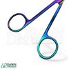 12 Pcs Littauer Suture Stitch Scissor Straight 4.5" Rainbow Titanium Coating