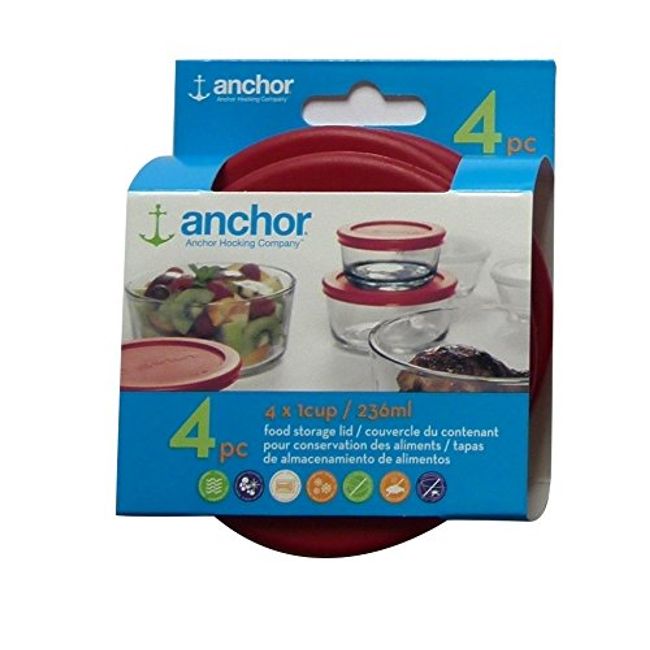 Anchor Hocking 1-Cup Glass Storage Set with Lids, 8-Piece