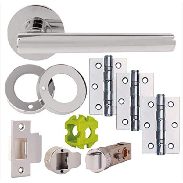 Jigtech JTB81015 Eden Door Pack-Privacy-Polished Chrome