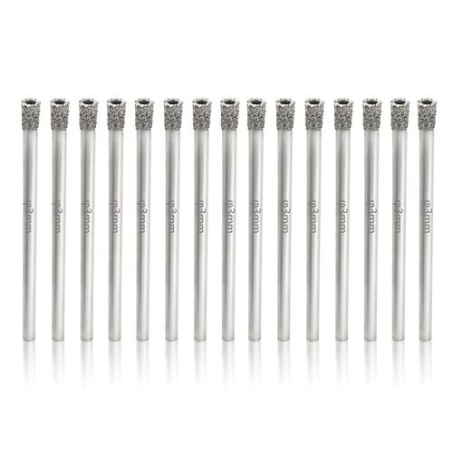 Jamiikury 1/8" / 3mm Diamond Hole Saw Drill Bits, Glass Hole Saw Tile Hole Saw Suitable for Ceramic Glass Tile Porcelain Marble - Pack of 15