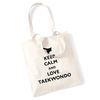Keep calm and love taekwondo tote bag