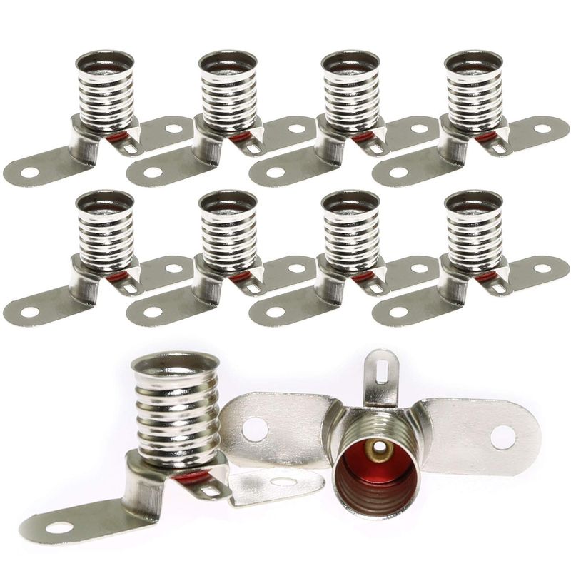 MEETOOT 10PCS E10 Mini LED Bulb Socket Student Physics Experiment Screw ...