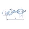 Swivel Eye Boat Snap Hook Stainless Steel 32MM