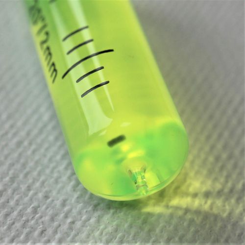 Replacement Level Glass Vial, Spirit Bubble Level, Accurate, with Nib, 35mm x 11mm - Green