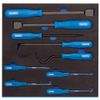 Draper 63500 Scraper, Hook and Pick 9 Piece Set in 1/2 Drawer Eva Insert Tray , Blue