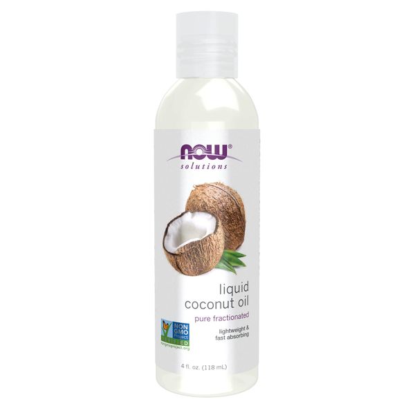 NOW Solutions, Liquid Coconut Oil, Light and Nourishing, Promotes Healthy-Looking Skin and Hair, 4-Ounce