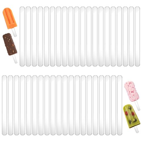 TIESOME 40 Pieces Acrylic Sticks, Reusable Cakesicle Sticks Cake Pop Molds Mirror Ice Cream Cakesicle Molds for Home Candy Gifts Party Homemade Ice Cream Cake Desserts DIY Art Crafts