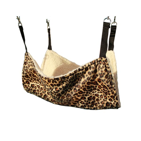 WZYuan Pet Cage Hammock, Polyester Leopard Print Design Small Pet Animal Small Dog Puppy Cat Kitty Kitten Ferret Hanging Hammock Bed Sleepy Pad Comforter (Leopard Print Design)