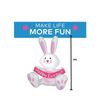 EASTER BUNNY INFLATABLE AIRBLOWN White & Pink Rabbit 4ft Outdoor Yard Prop Décor