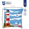 Vervaco Lighthouse Scene Cross Stitch Cushion, Multi-Colour, Small